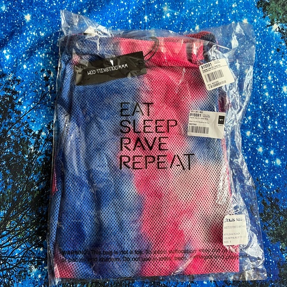 NWT Dolls Kill x Club Exx Cognac Lilac Fly-Away Pants Small Tie Dye - Picture 8 of 10